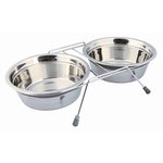 Eat on Feet bowl set, anti-rattle, 2 × 0.25 l/ø 11 cm, grey