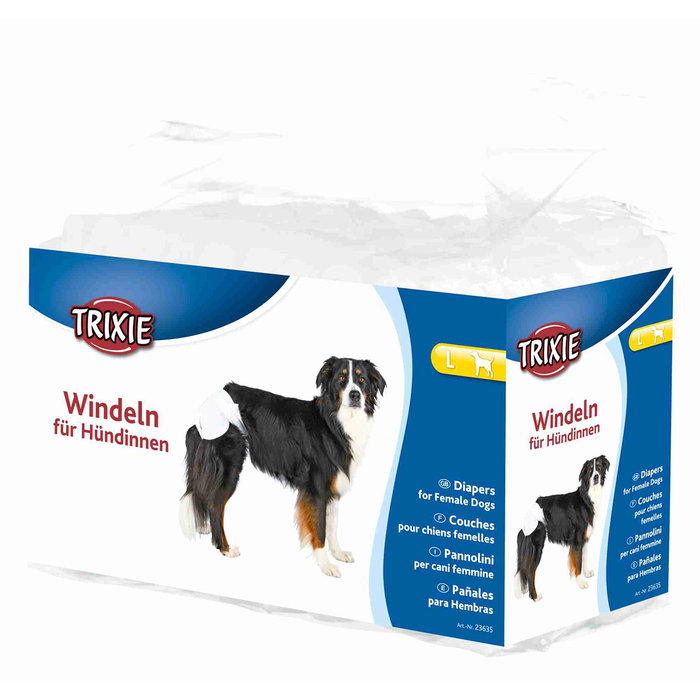 Diapers for female dogs, XS–S: 20–28 cm, 12 pcs.