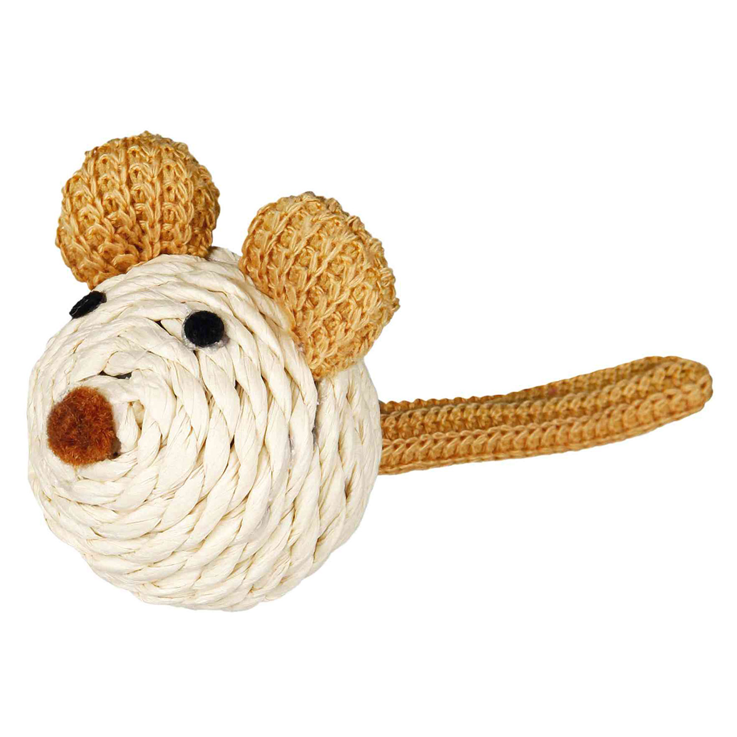 Trio Mouse Thread Mouse with rattle, paper yarn, 5 cm - Grupo Trixder México
