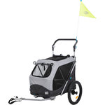 Remolque Bici, Plegado Rápido, M: 63×95×90/132 cm, Gris