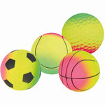 24 neon balls, foam rubber, floatable, ø 6 cm, neon, various