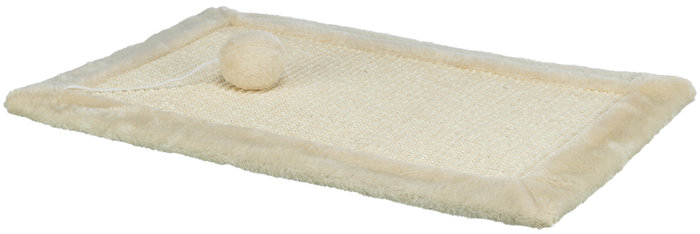 Scratching mat with plush border, 55 × 35 cm, grey/light grey