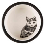 Zentangle ceramic bowl, 0.3 l/ø 12 cm, white/black