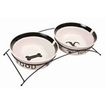 Eat on Feet bowl set, 2 × 0.25 l/ø 13 cm, white/black