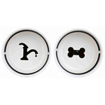 Eat on Feet bowl set, 2 × 0.25 l/ø 13 cm, white/black